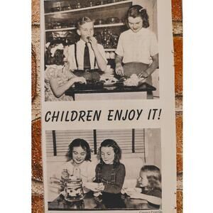 1944 "Children Enjoy It!"‎ Vtg Print Article about Cooking by Lilliace Mitchell